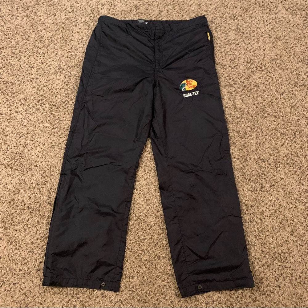 Gore-Tex Bass Pro Shops Mens Pants Black Size L Large Nylon Insulated Lined